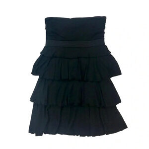 Express Black Strapless 3-Tiered Dress